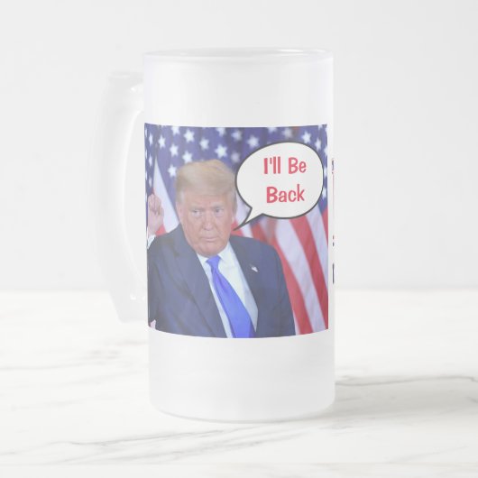 Trump 2024 wird zurück sein mattglas bierglas (Vorderseite Links)