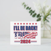 Trump 2024 wird zurück sein postkarte (Stehend Vorderseite)