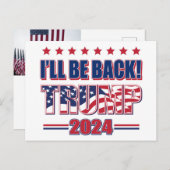 Trump 2024 wird zurück sein postkarte (Vorne/Hinten)