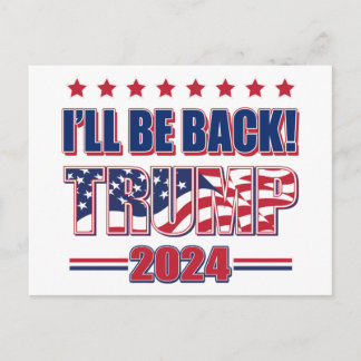 Trump 2024 wird zurück sein postkarte