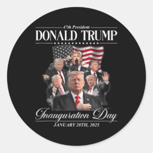 Trump 2025 47. Präsident Einweihung des Staat Runder Aufkleber