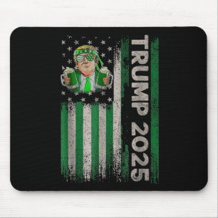 Trump 2025 American Flag Vintag St. Patricks Day Mousepad