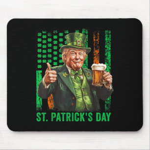 Trump 2025 American Flag Vintag St. Patricks Day Mousepad