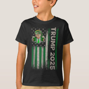 Trump 2025 American Flag Vintag St. Patricks Day T-Shirt