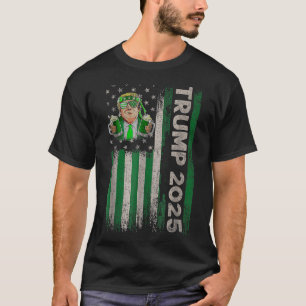Trump 2025 American Flag Vintag St. Patricks Day T-Shirt