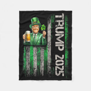 Trump 2025 Amerikanische Flagge Vintage St. Patric Fleecedecke