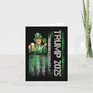 Trump 2025 Amerikanische Flagge Vintage St. Patric Karte