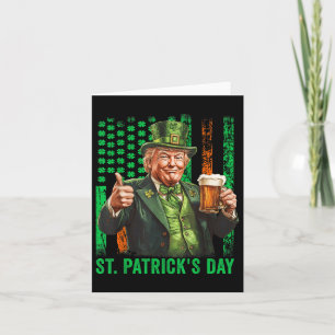 Trump 2025 Amerikanische Flagge Vintage St. Patric Karte