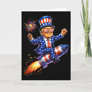 Trump 2025 Frohes 4. Juli Trump Amerikanische Flag Karte