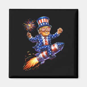 Trump 2025 Frohes 4. Juli Trump Amerikanische Flag Magnet