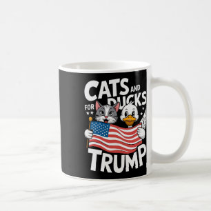 Trump 2025 Kätzchen und Enten unterstützen Donald Kaffeetasse