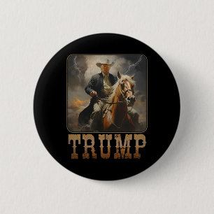 Trump 2025 Präsident Cowboy Reitpferd Western U Button