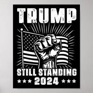 Trump 2025 Stehende Amerikanische Flagge Donald Tr Poster