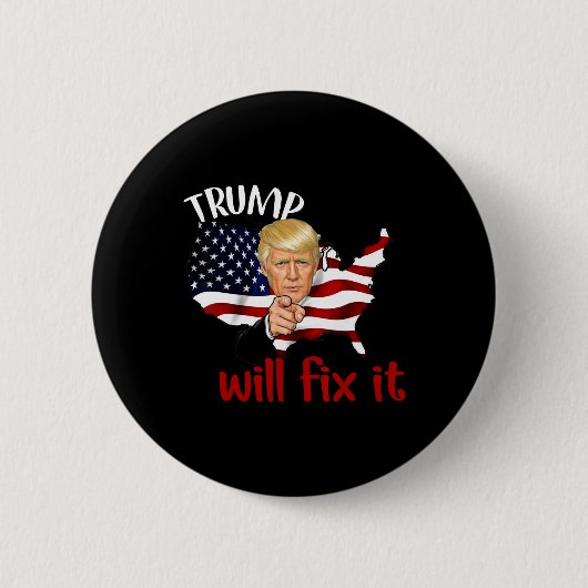 Trump 2025 Wahl wird es Design beheben Button (Vorderseite)