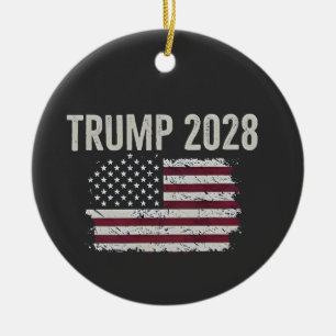 Trump 2028 Amerikanische Flagge Wahl Präsident Keramik Ornament