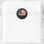 Trump 2028 Flag Fett Runder Aufkleber (Tasche)