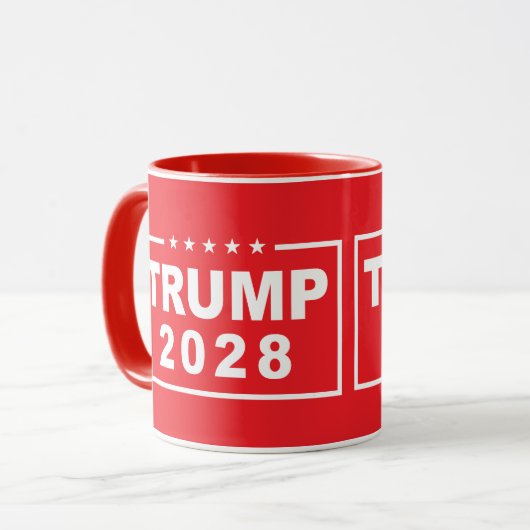 Trump 2028 Funny President Donald Trump Tasse (Vorderseite Links)
