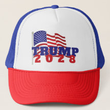 Trump 2028 mit amerikanischer Flagge