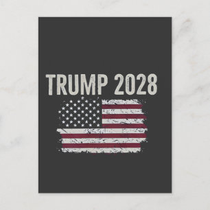 Trump 2028 Präsident der amerikanischen Flag-Wahl Ankündigungspostkarte