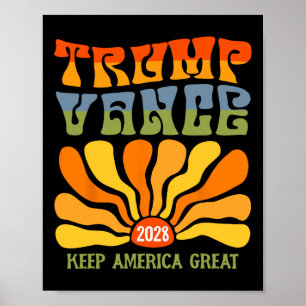 Trump 2028 Präsident Wiederwahl US Flag Trump Van Poster