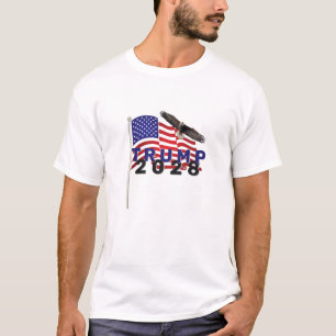 Trump 2028 über die amerikanische Flagge T-Shirt