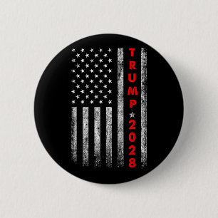 Trump 2028 Vote Donald Trump America Us Flag Vinta Button