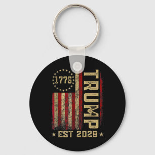 Trump 2028 Vote Donald Trump America Us Flag Vinta Schlüsselanhänger