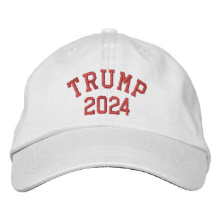 TRUMP 202 WHITE CAP (Red Print) Bestickte Baseballkappe