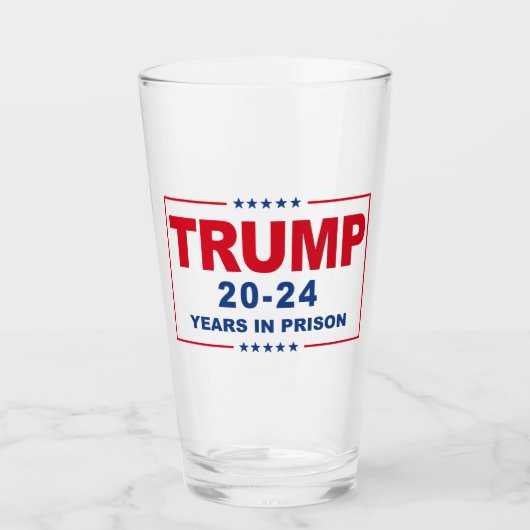 TRUMP 20 - 24 Jahre im Gefängnis - Anti-Trump Glas (Vorderseite)