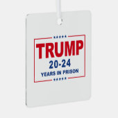 TRUMP 20 - 24 Jahre im Gefängnis - Anti-Trump Ornament Aus Metall (Vorderseite Rechts)