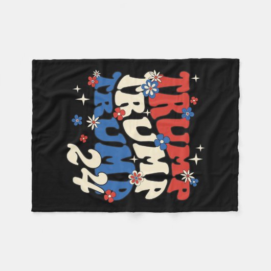 Trump 24 Groovy Retro 2024 Fleecedecke (Vorderseite (Horizontal))