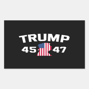 Trump 45 47 2024 Präsident Rechteckiger Aufkleber