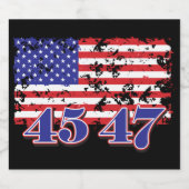 Trump 45 - 47 alkoholflaschenetikett (Einzelnes Label)