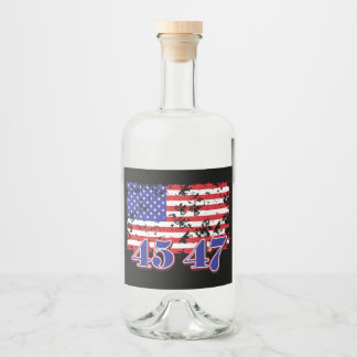 Trump 45 - 47 alkoholflaschenetikett