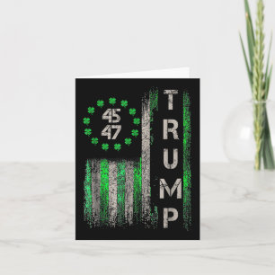 Trump 45 47 American Flag Vintag St. Patricks Day Karte