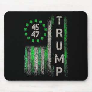 Trump 45 47 American Flag Vintag St. Patricks Day Mousepad