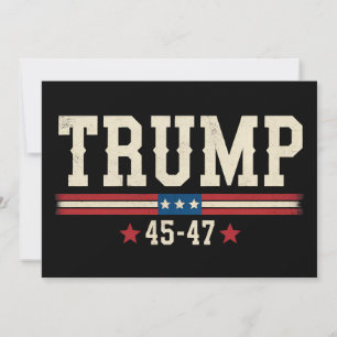 Trump 45 47 American USA Flag Retro Vintag Einladung