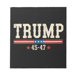 Trump 45 47 American USA Flag Retro Vintag Notizblock