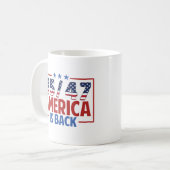Trump 45-47 Amerika ist zurück Kaffeetasse (Vorderseite Links)