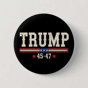 Trump 45 47 Amerikanische USA-Flagge Retro Vintage Button