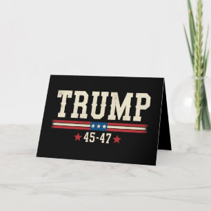 Trump 45 47 Amerikanische USA-Flagge Retro Vintage Dankeskarte