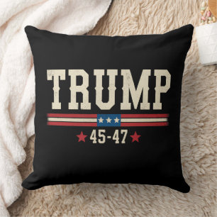 Trump 45 47 Amerikanische USA Flagge Retro Vintage Kissen