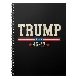 Trump 45 47 Amerikanische USA Flagge Retro Vintage Notizblock
