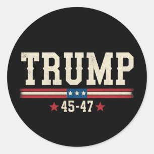 Trump 45 47 Amerikanische USA-Flagge Retro Vintage Runder Aufkleber