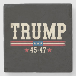 Trump 45 47 Amerikanische USA-Flagge Retro Vintage Steinuntersetzer