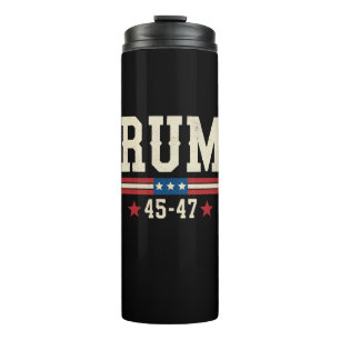 Trump 45 47 Amerikanische USA-Flagge Retro Vintage Thermosbecher