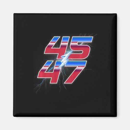 Trump 45 47 Election Sieger Racing Logo Style Magnet (Vorne)
