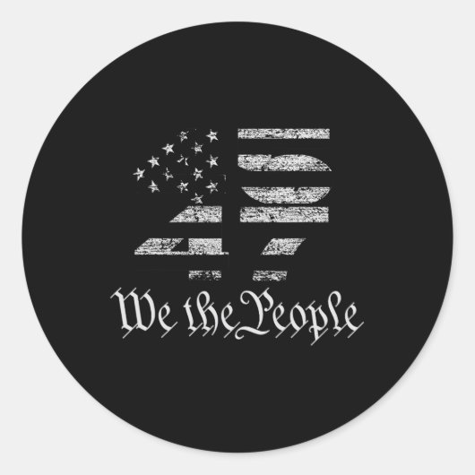 Trump 45-47 Flag 2024 Präsidentschaftswahl Runder Aufkleber (Vorderseite)