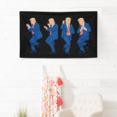 Trump 45 47 Funny Dance Dancing USA Präsident Banner (Insitu)