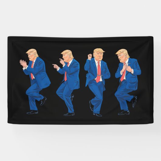 Trump 45 47 Funny Dance Dancing USA Präsident Banner (Horizontal)